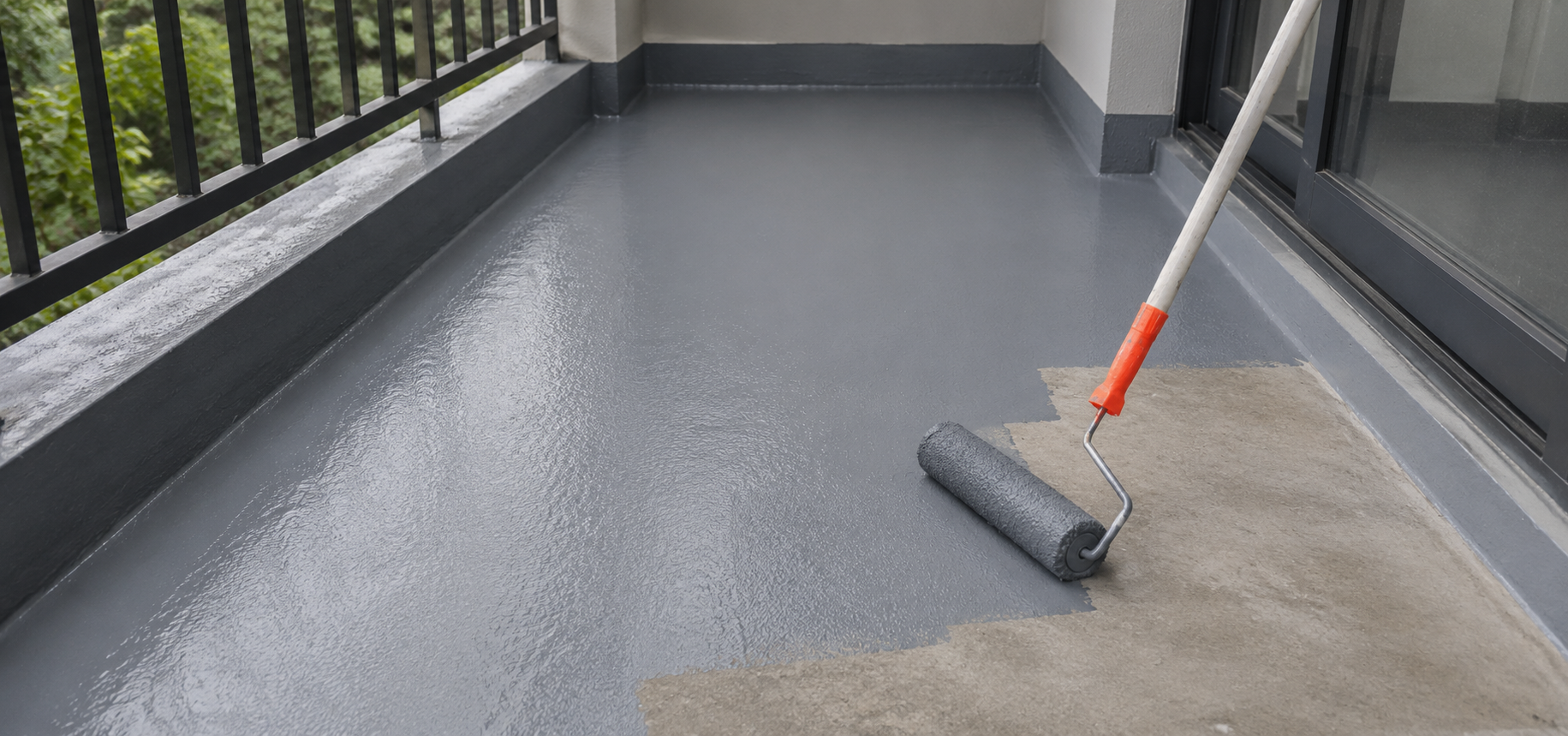 Balcony and deck waterproofing specialist applying membrane on a Sydney balcony